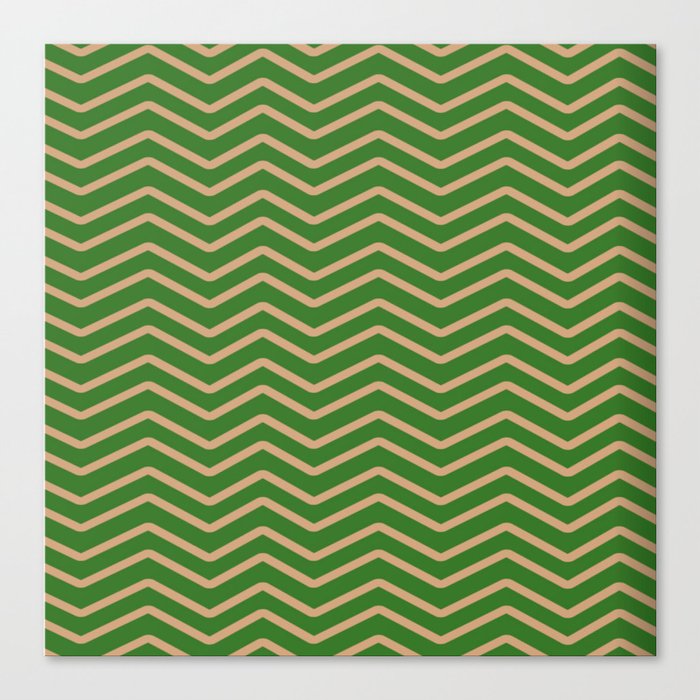 Waves Patter Green Yellow Wave Canvas Print