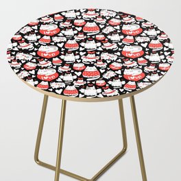 Valentine love cat seamless pattern Side Table