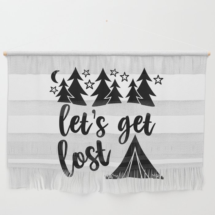 Let's Get Lost Camping Adventure Wall Hanging