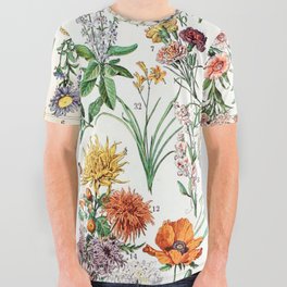 Adolphe Millot - Fleurs B - French vintage poster All Over Graphic Tee