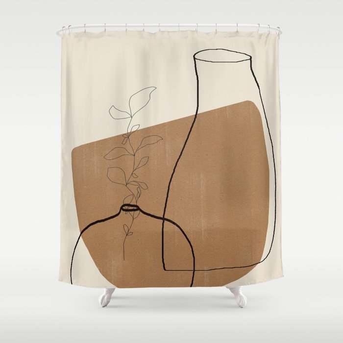 Vase Line Minimalistic Study No.3 Shower Curtain