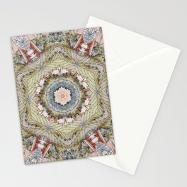 Symmetrical Luxe: An Eclectic Geometric Floral Pattern Stationery Card