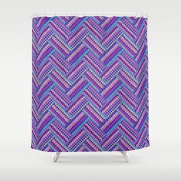 Knitted Textured Pattern Purple Shower Curtain