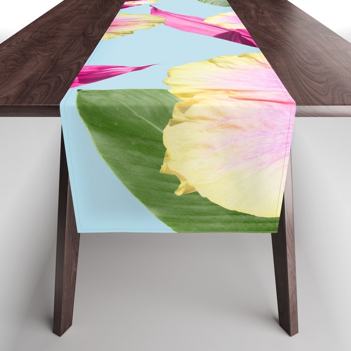 Flowery Hibiscus Dream #1 #tropical #decor #art #society6 Table Runner