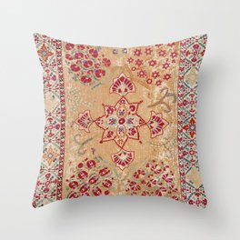 Bokhara Suzani Antique Uzbekistan Embroidery Print Throw Pillow