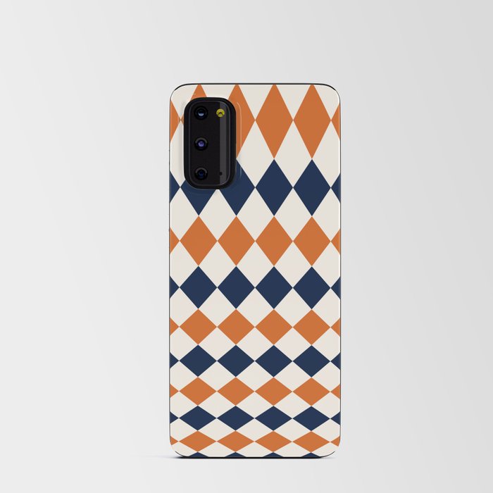 Geometric Shape Patterns 14 in Navy Blue and Orange themed Android Card Case