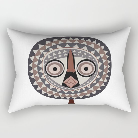 African Tribal Mask No. 2 Rectangular Pillow