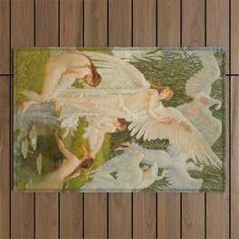 The Swan Maidens by Walter Crane Outdoor Rug