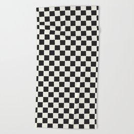 Checkered Black and Natural (small) Beach Towel