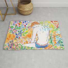 Poolside Rug | Ink, Popart, Gay, Johndouglasart, Illustration, Man, Curated, Painting, Impressionism, Other 