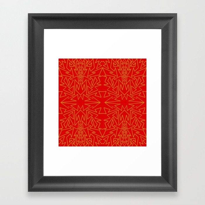 Red Shattered Glass Framed Art Print
