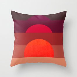 Abstraction_SUNSET_RED_BOHEMIAN_POP_ART_Minimalism_0124A Throw Pillow