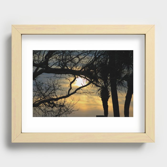 Sunrise Trees Recessed Framed Print