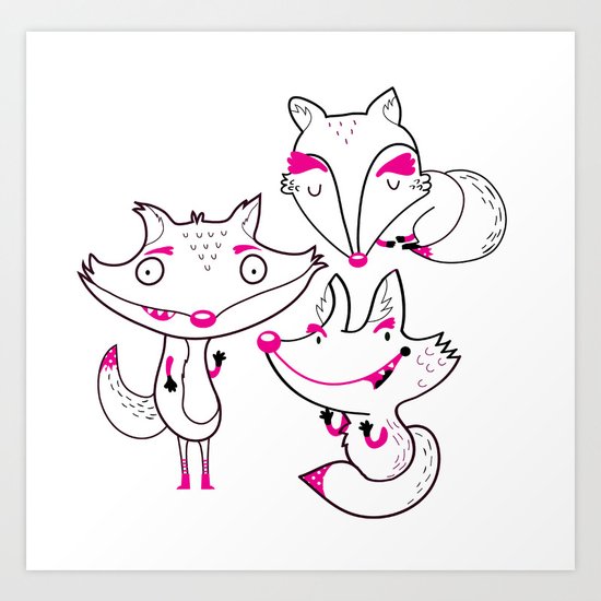 Foxes Art Print