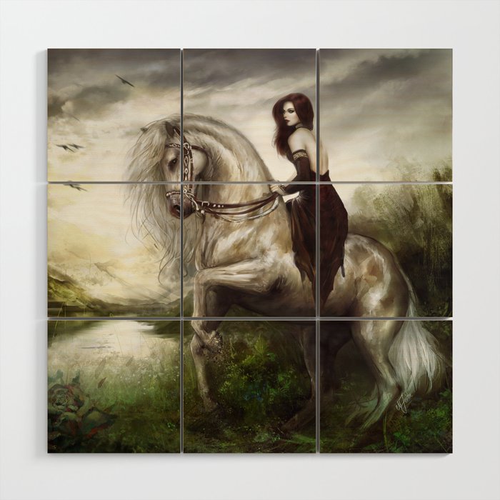Royal Redhead Riding A White Horse Wood Wall Art By White Horse Wood Wall Art
