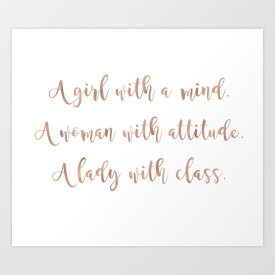 A girl, a woman and a lady - rose gold Art Print