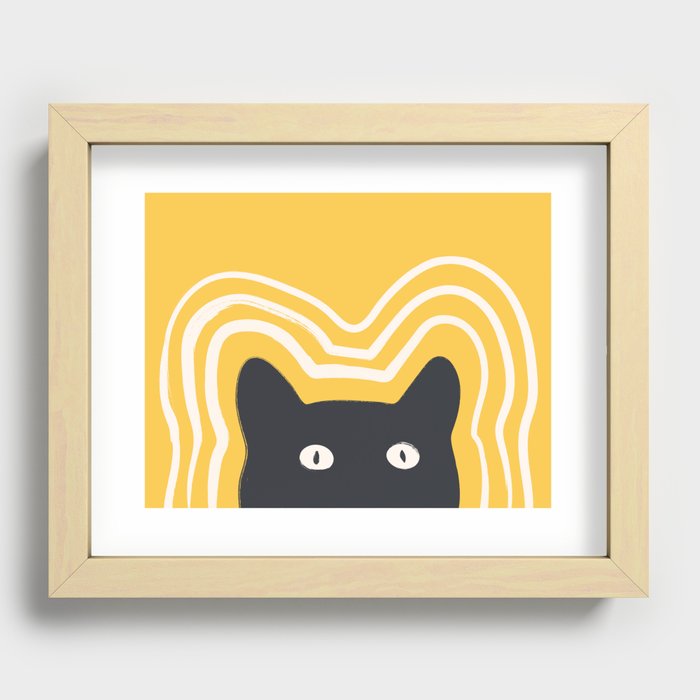 Sunshine Cat Vibes Recessed Framed Print