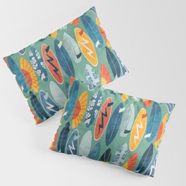 Surfboard green  Pillow Sham