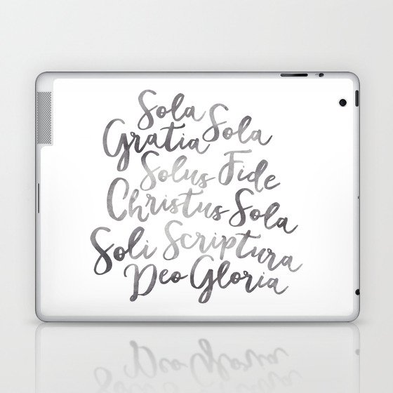 The Five Solas in Gray Laptop & iPad Skin