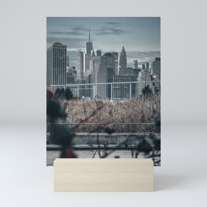 New York City Manhattan skyline after sunset Mini Art Print