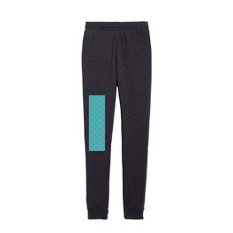 Modern Ethnic Style (White & Teal Pattern) Kids Joggers