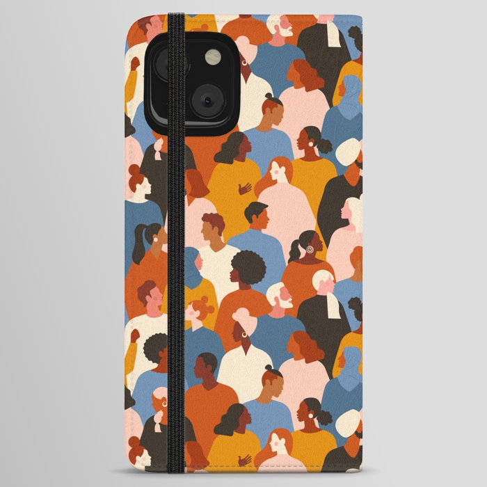 Diverse group of stylish people standing together. iPhone Wallet Case