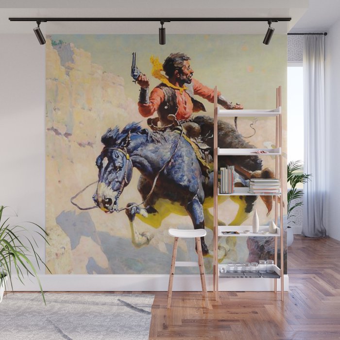 Western Art “The Escape” Wall Mural