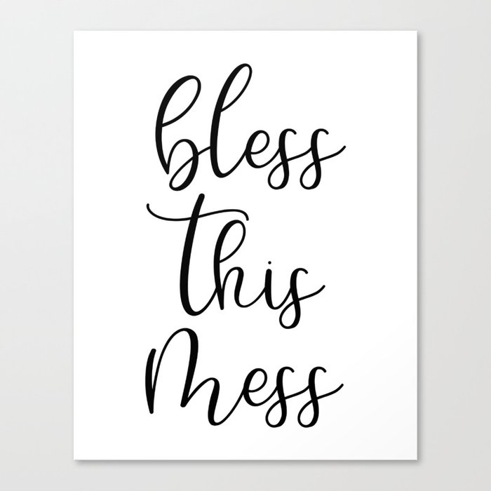 Bless This Mess Printable Art Typography Art Wall Art Canvas