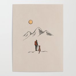 Hiking with Dogs Poster