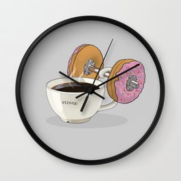 Strong Coffee Lifting Donut Dumbbell Wall Clock