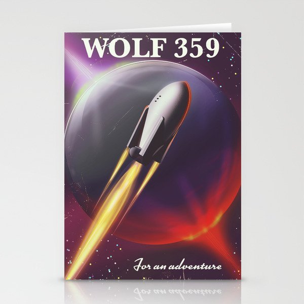 Wolf 359 Vintage Science Fiction Space Travel Stationery Cards By Nicholasgreen