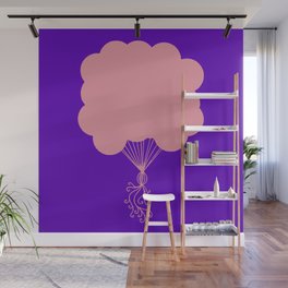 Pink Party Balloons Silhouette Wall Mural