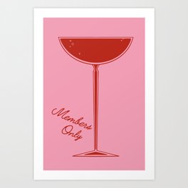 Members Only Cocktail Poster Art Print