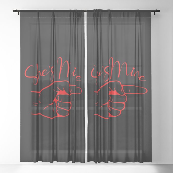 Valentine's Day Cool Couple Sheer Curtain
