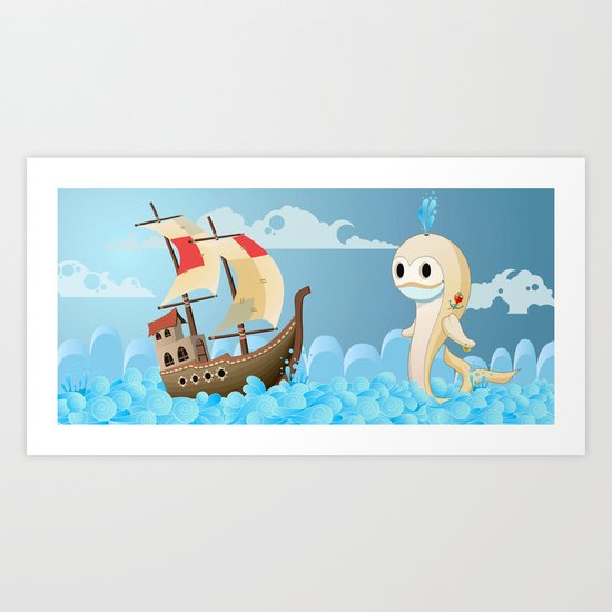 Moby the whale Art Print