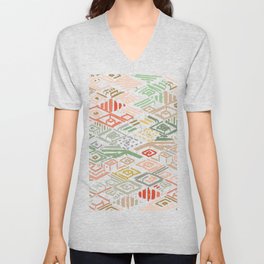 Neutral-toned brushstrokes architectonic V Neck T Shirt