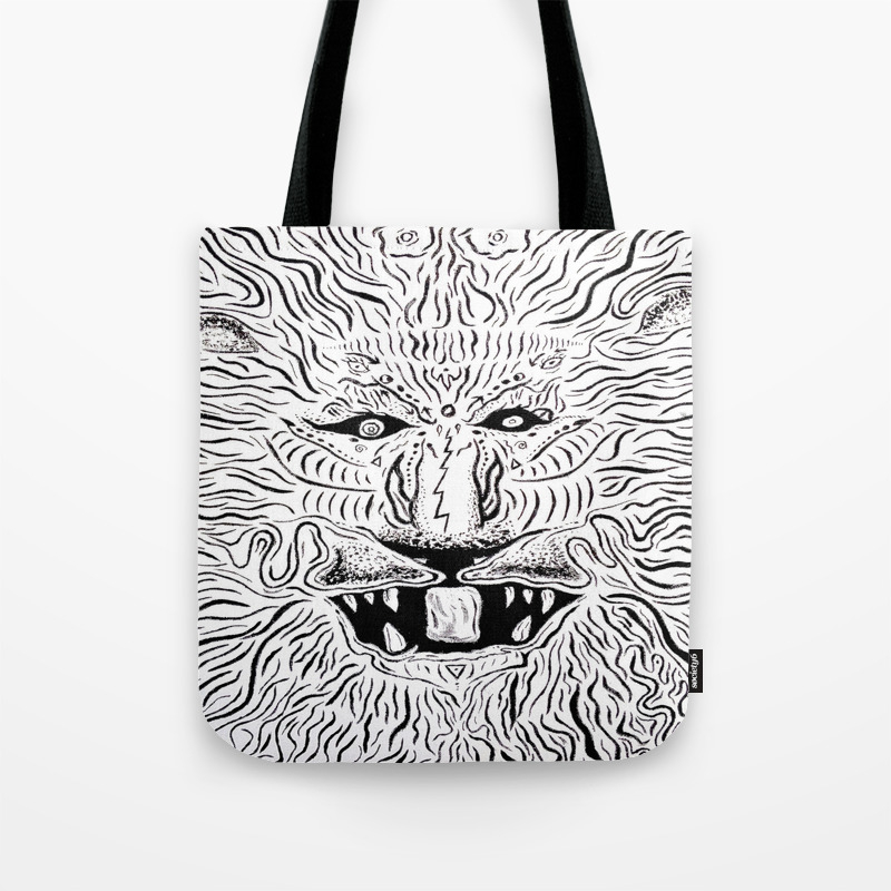 Trippy Lion Mane Painting On Canvas Tote Bag By Ryanholland Society6