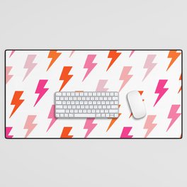 Lightning and Thunder Pattern (pink hues, viii 2021) Desk Mat