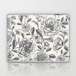 Black and White Foral Laptop Skin