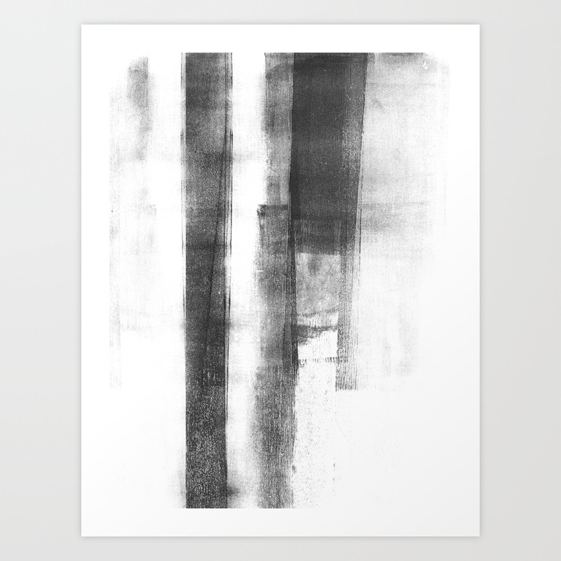 Black And White Minimalist Geometric Abstract Painting Structure