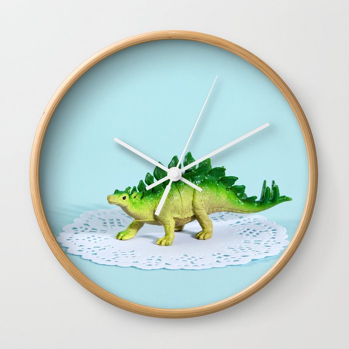 Doily Stegosaurus Wall Clock