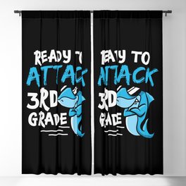 Ready To Attack 3rd Grade Shark Blackout Curtain