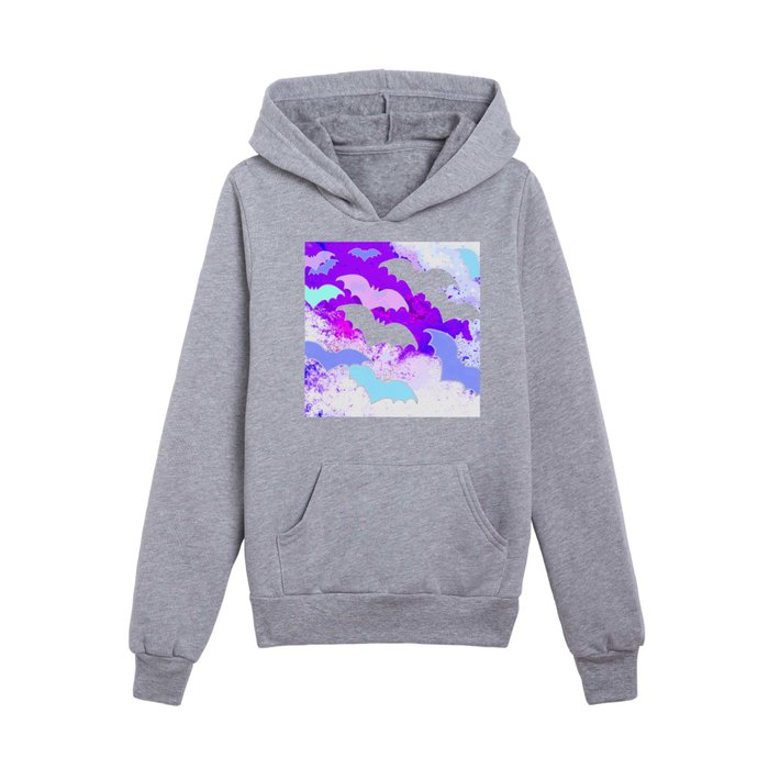 Bats In Flight Pastel Purple Kids Pullover Hoodie