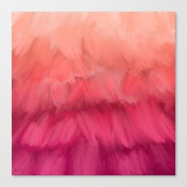 Fluffy 17 - Abstract Modern - Peach Pink Orange Coral Magenta Watermelon Canvas Print