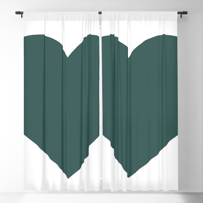 Heart (Dark Green & White) Blackout Curtain