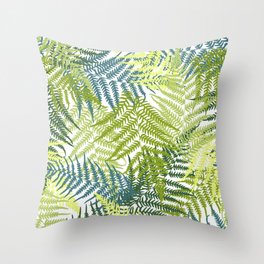 Fern frond seamless pattern Throw Pillow