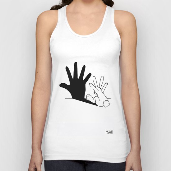 Rabbit Hand Shadow Unisex Tank Top