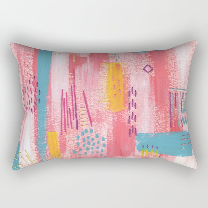 Pink Abstract Rectangular Pillow
