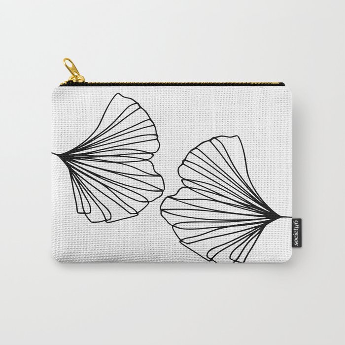 Ginkgo Leaves 01 Minimal Line Art Carry-All Pouch