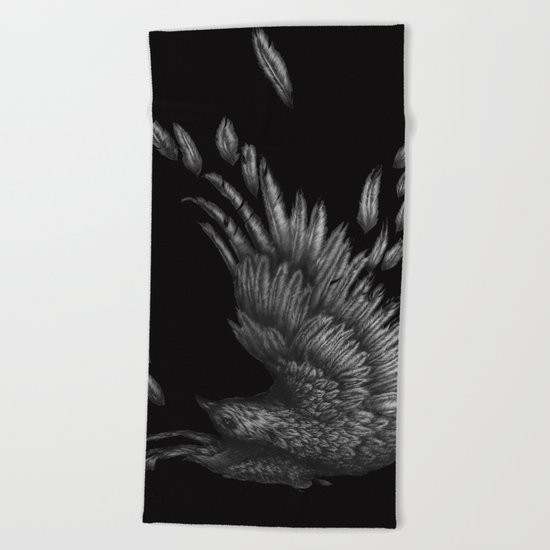 Raven Unravelled in Black Beach Towel